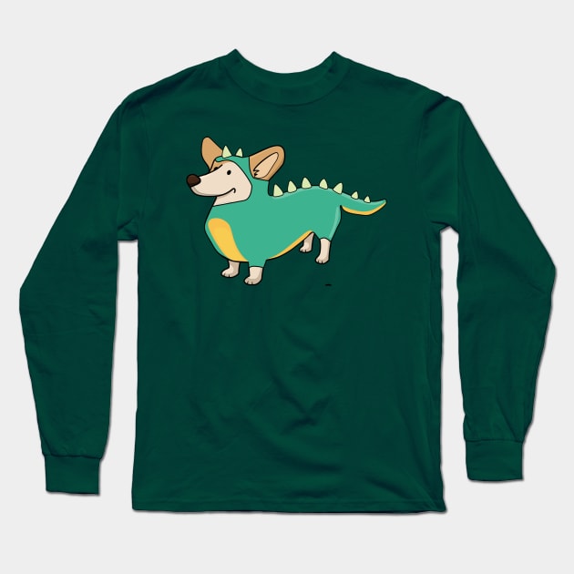 Corgisaurus Long Sleeve T-Shirt by Wanderingangel